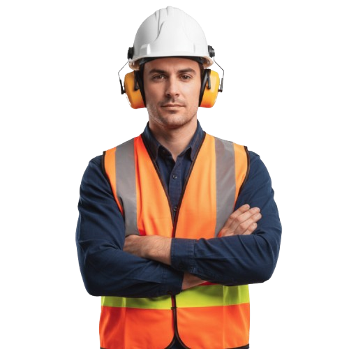 Trabajador de construcción con EPPs